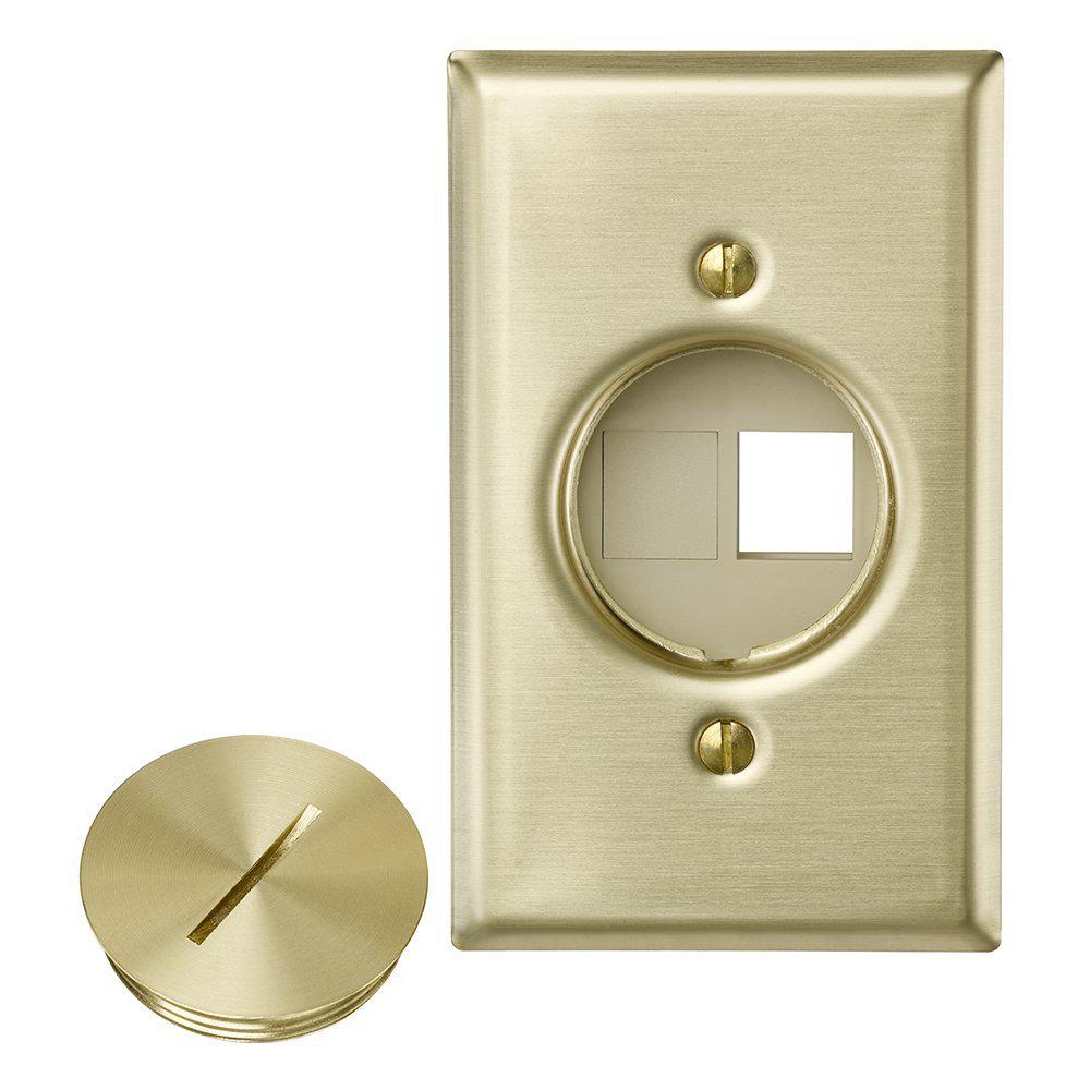 Leviton Quickport Floor Jack Assembly Brass 41652 The Home Depot