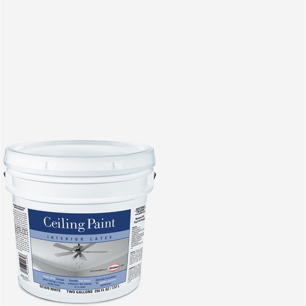 Glidden Ceiling 2 Gal Bright White Interior Flat Ceiling Paint