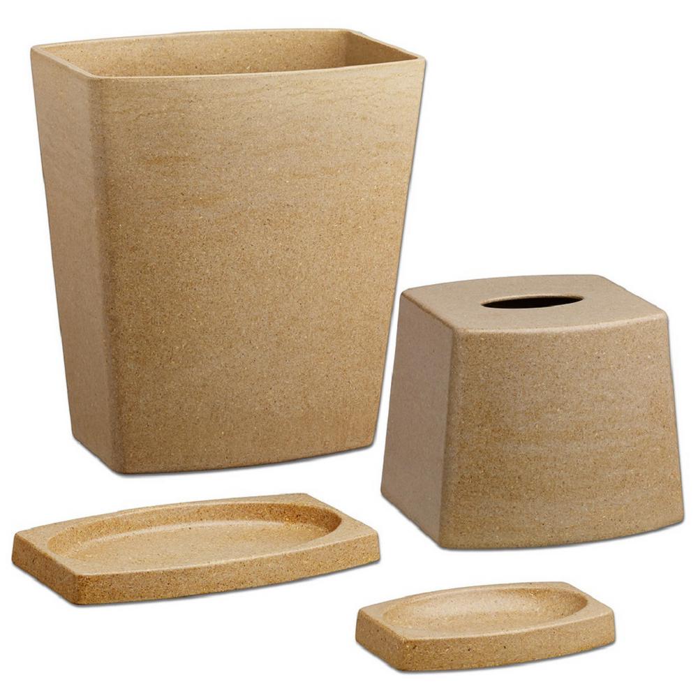 Kraftware My Earth 4 Piece Bath Accessory Set In Granite 20604 The Kraftware My Earth 4 Piece Bath Accessory Set In Granite
