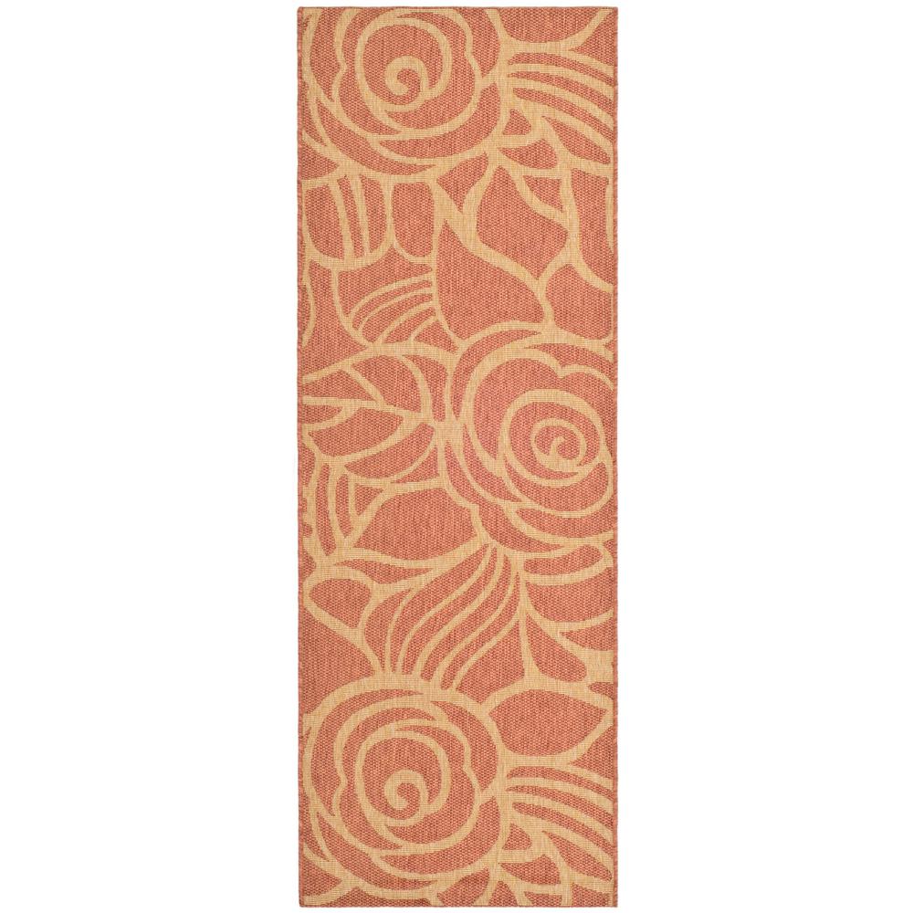 Safavieh Courtyard Rust Sand 3 Ft X 8 Indoor Outdoor Runner Rug