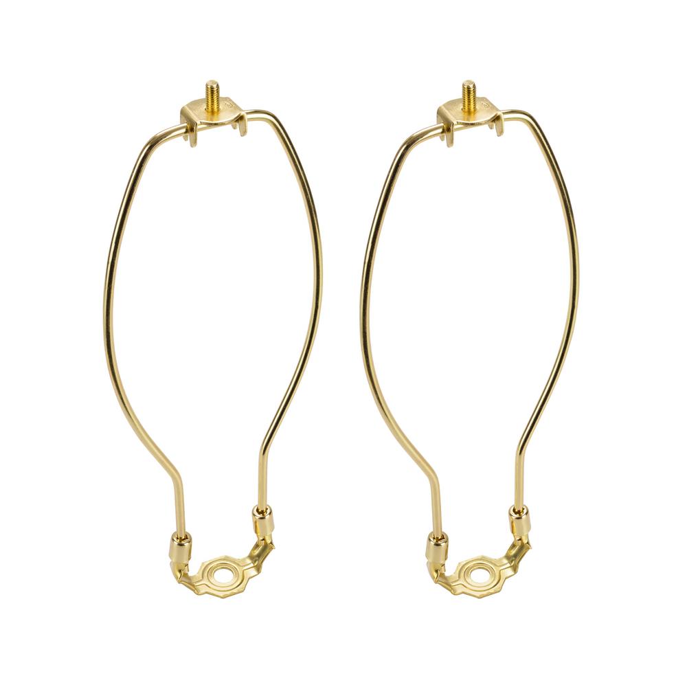 Aspen Creative Corporation 12 In Polished Brass Detachable Lamp Polished Brass Detachable Lamp Harp With Saddle 2 Pack