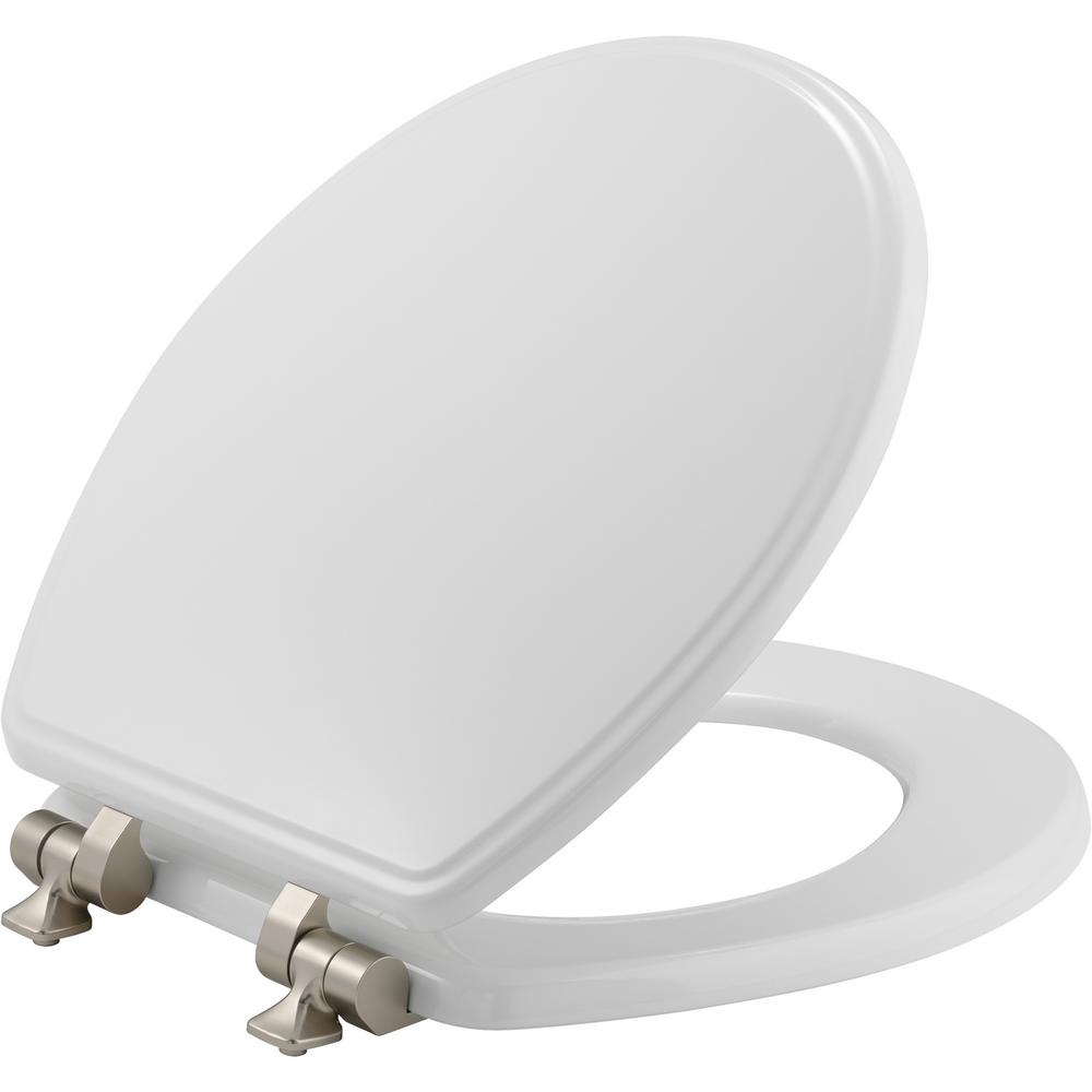 BEMIS Slow  Close  Round Closed Front Toilet  Seat  in White 