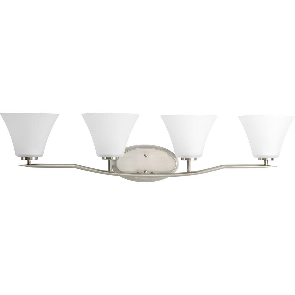 Progress Lighting Bravo Collection 4 Light Brushed Nickel Bathroom