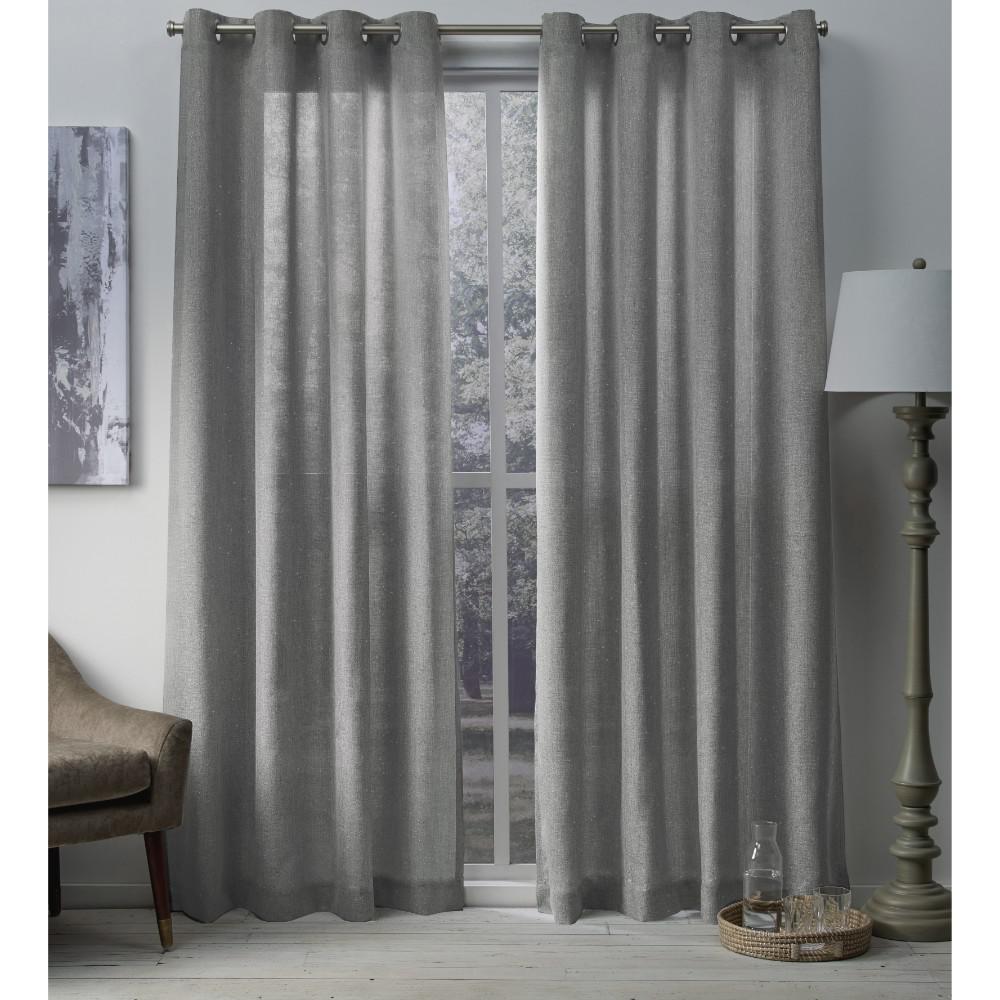 Sparkles 54 In W X 108 L Metallic Fleck Grommet Top Curtain Metallic Fleck Grommet Top Curtain