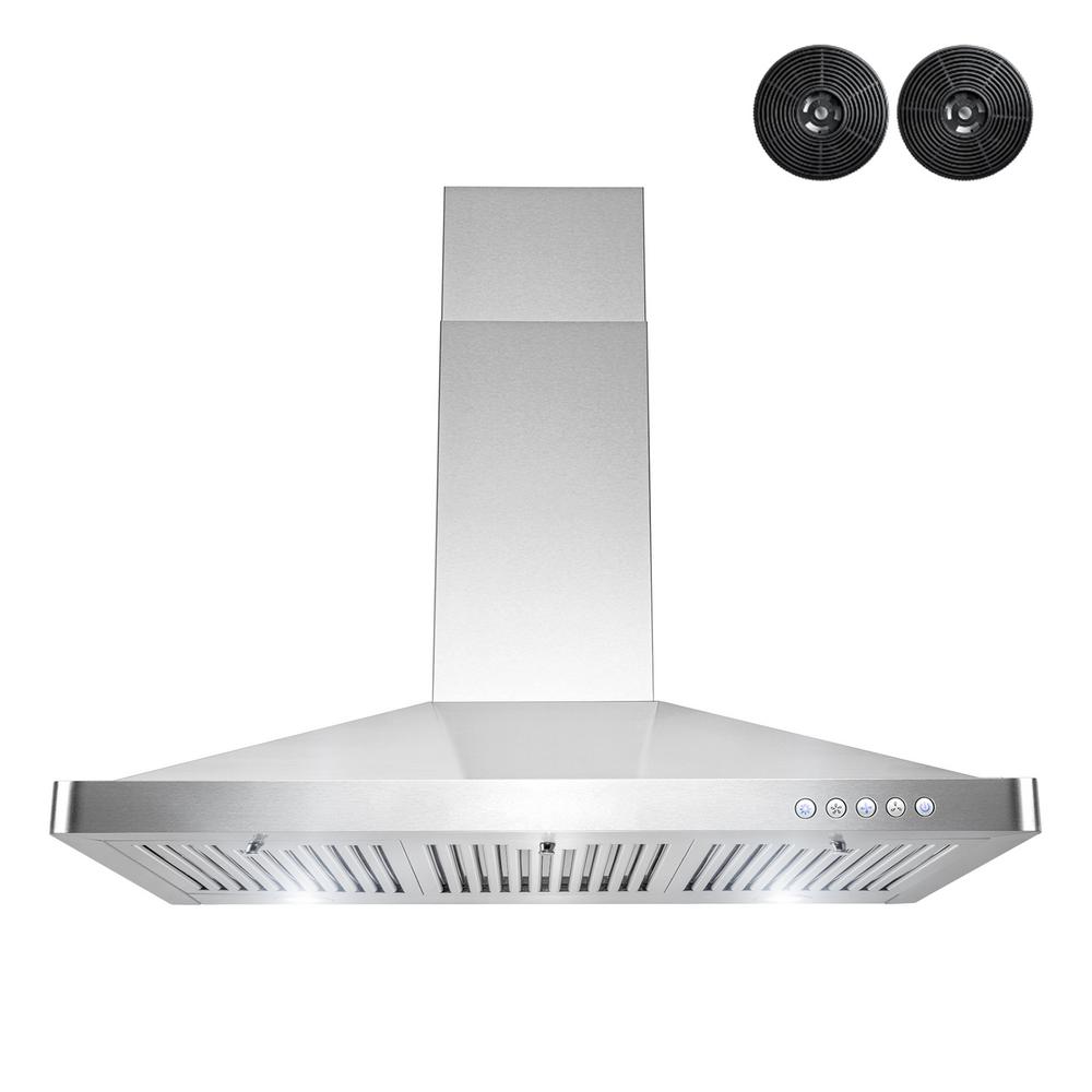 AKDY 36 in. Convertible Wall Mount Range Hood in Stainless Steel with