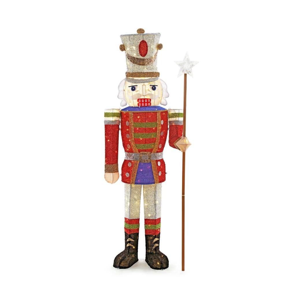 65 in LED Tinsel Solider Nutcracker