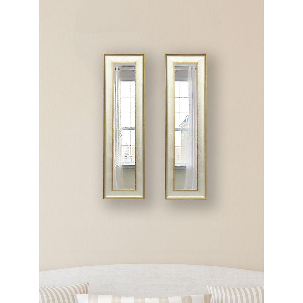 13 5 In X 37 Vintage Silver Vanity Mirror Set Of 2 Panels Vintage Silver Vanity Mirror Set Of 2