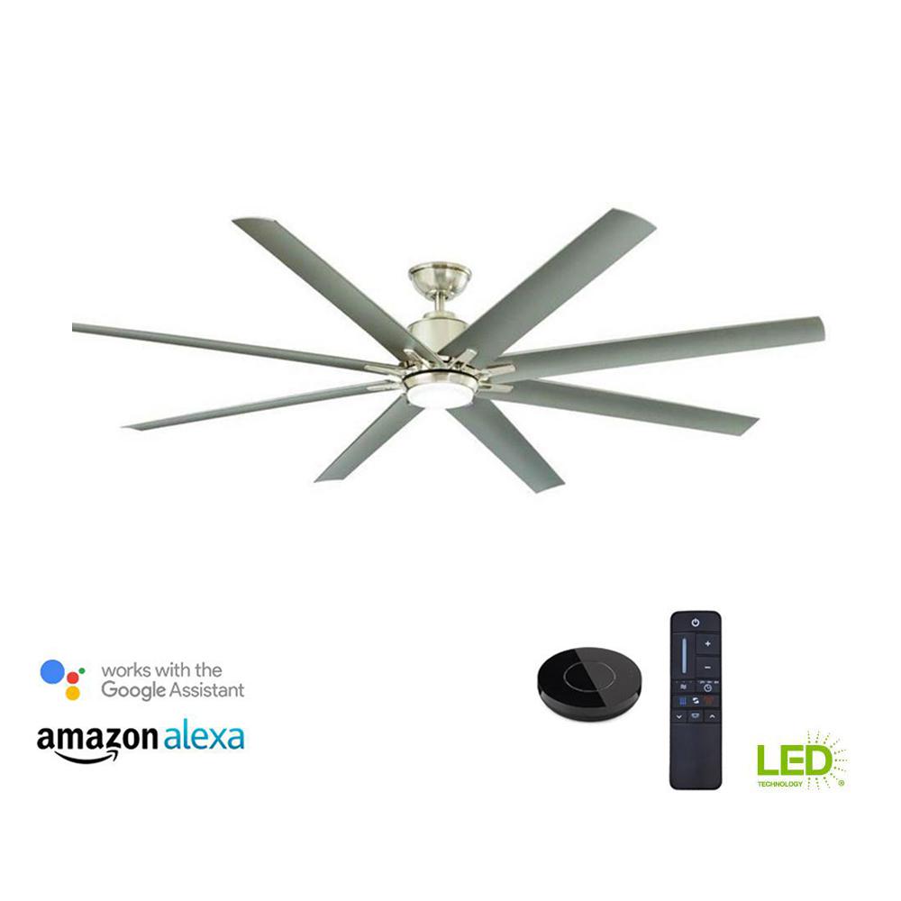 Kensgrove 72 In Led Indoor Outdoor Brushed Nickel Ceiling Fan With Kensgrove 72 In Led Indoor Outdoor Brushed Nickel Ceiling Fan With Light Kit
