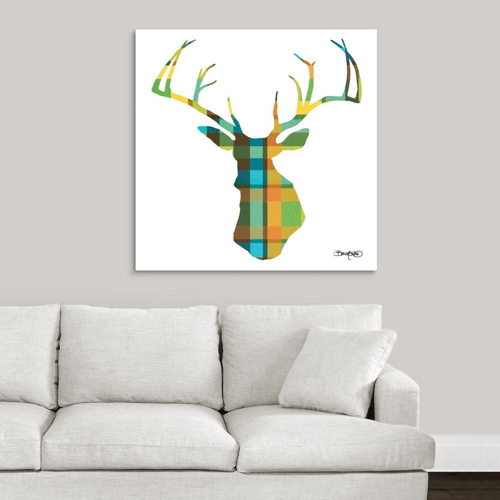Greatbigcanvas Deer Plaid By David Bromstad Canvas Wall Art 2350124 24 36x36 The Home Depot