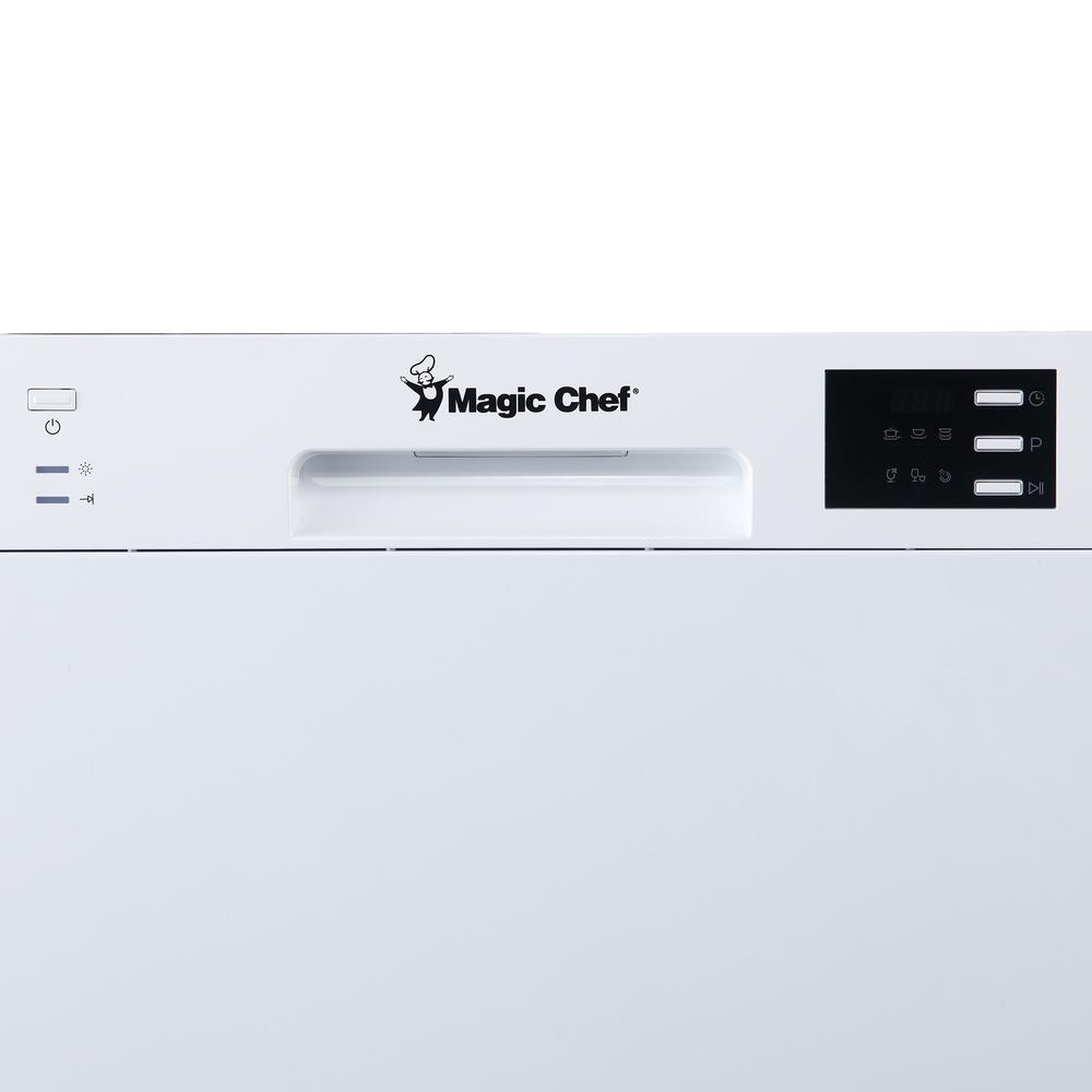 Magic Chef 21 In. White Electronic Portable 120-volt Dishwasher With 6 ...