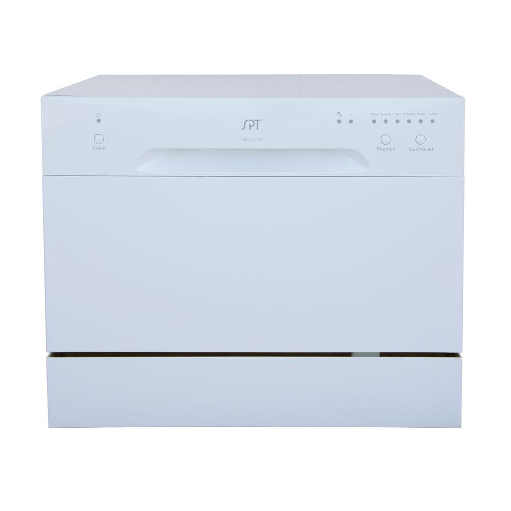 SPT Countertop Dishwasher in White with 