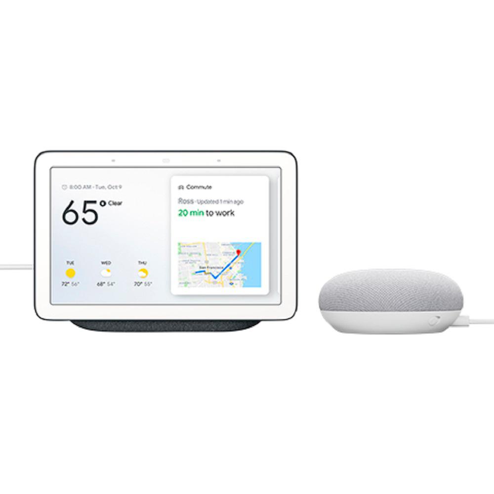 Google Nest Hub in Charcoal with Home Mini in Chalk, Charcoal/white was $178.0 now $118.99 (33.0% off)