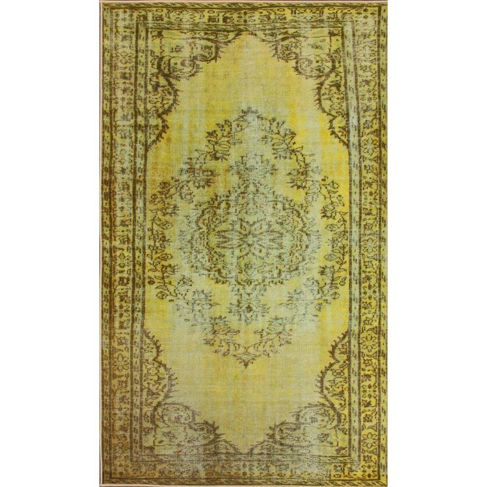 nuLOOM Vintage Inspired Overdyed Funky Yellow 4 ft. x 6 ft. Area RugDIRE1A406 The Home Depot