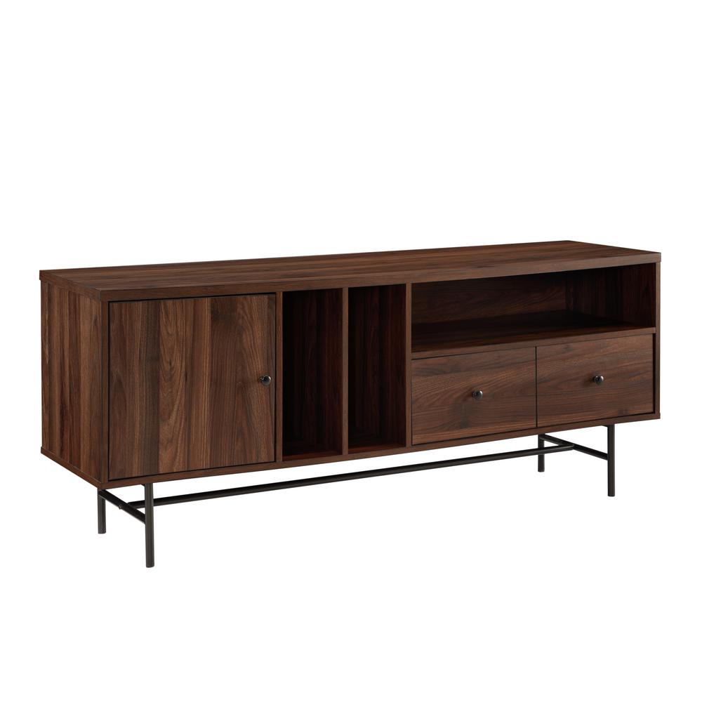 Toponeware 60H Modern Style TV Stand-Walnut Oak