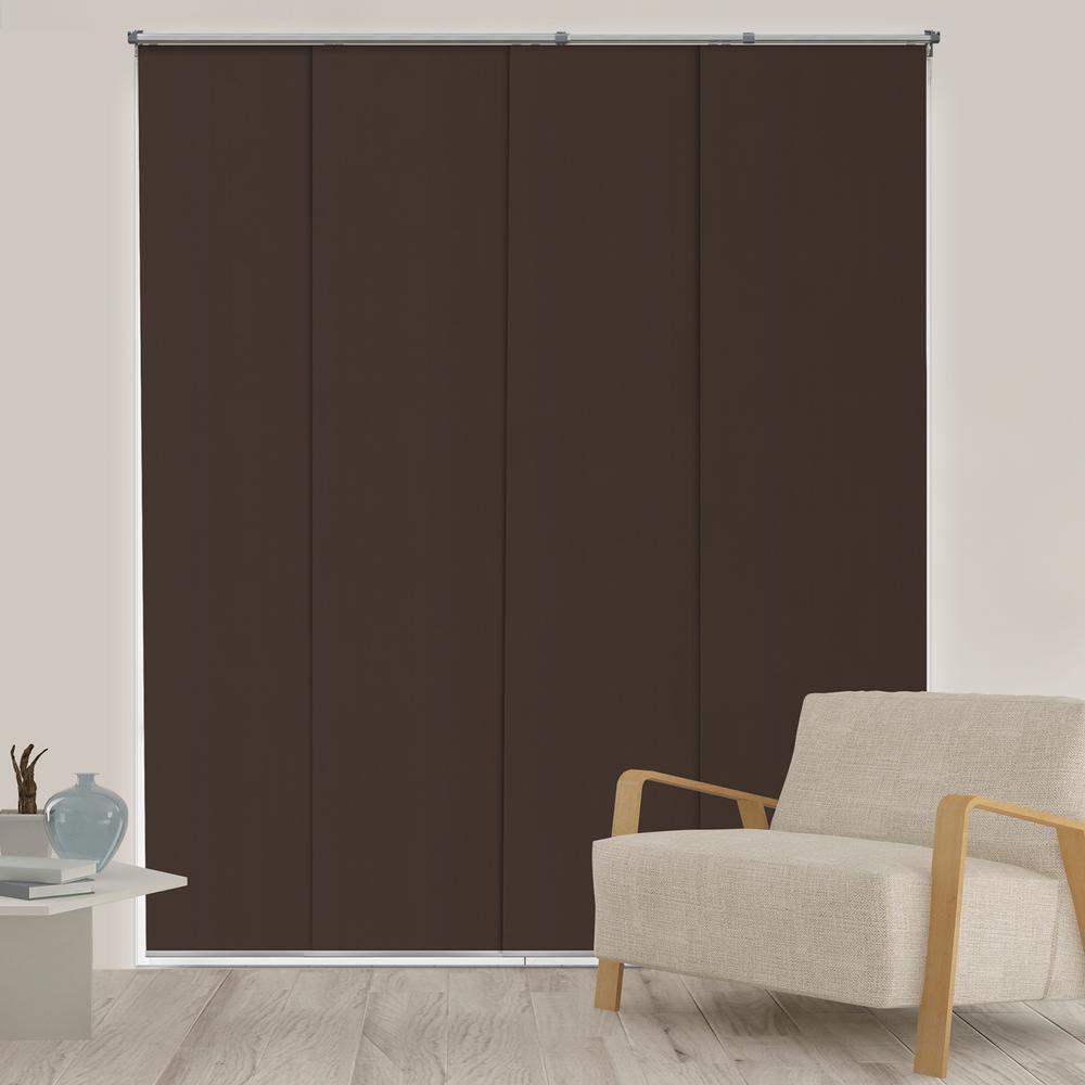 Chicology Panel Track Blinds Mountain Chocolate Cordless Blackout Adjustable With 22 In Slats Up To 80 In W X 96 In L