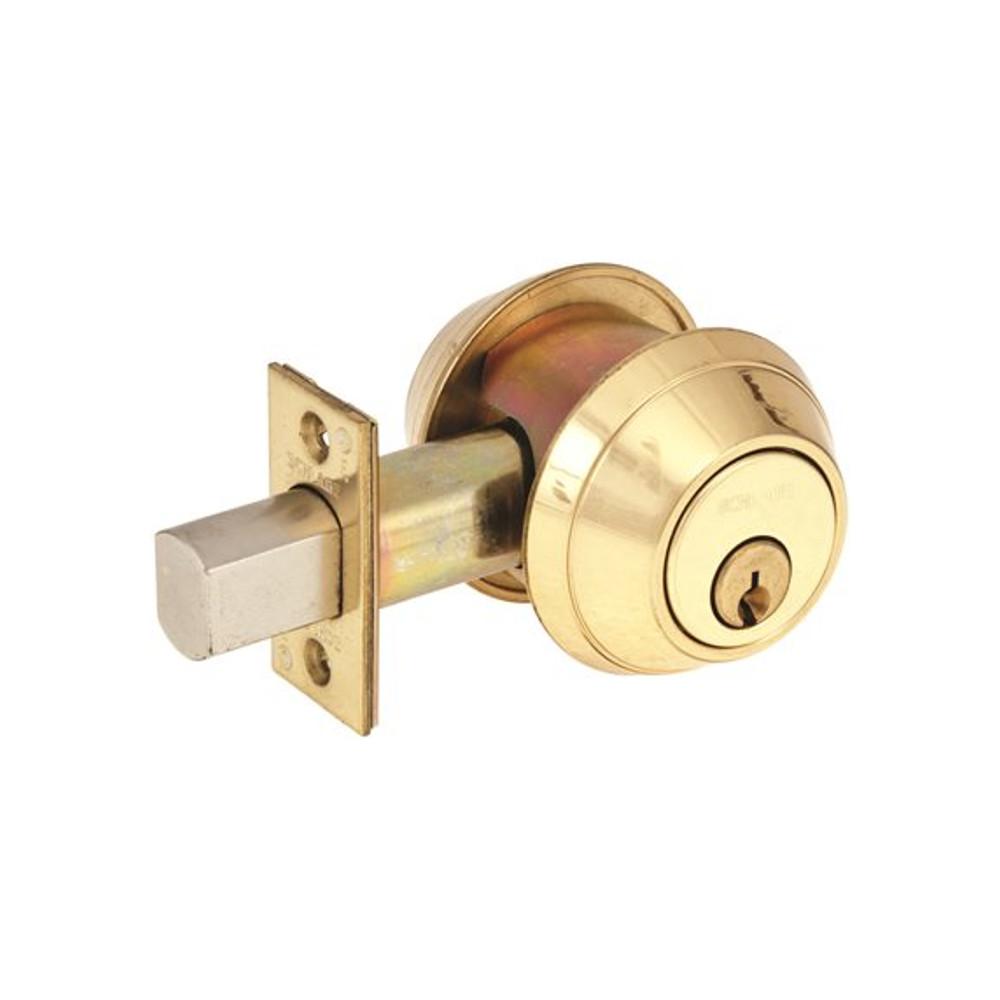 Schlage B Series Brass Single Cylinder Deadbolt Universal Fit-B660P 605 ...