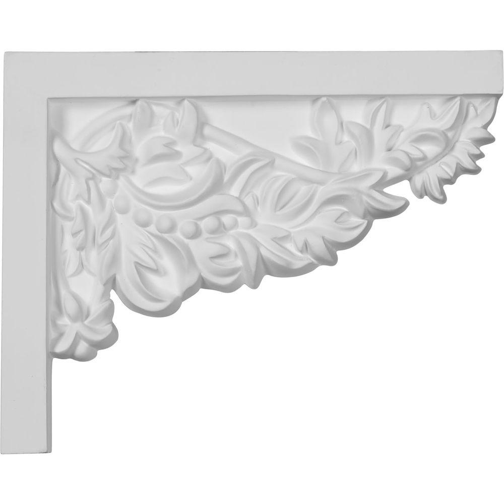 Ekena Millwork 11 3 4 In X 3 4 In X 7 7 8 In Primed Polyurethane Floral Large Right Stair Bracket Sb11x07fl R The Home Depot