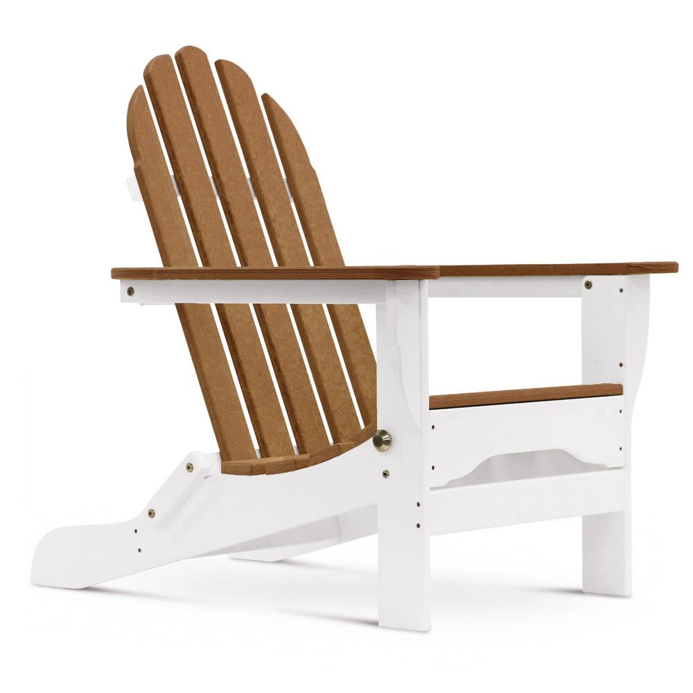 DUROGREEN Icon White and Antique Mahogany Recycled Folding Plastic