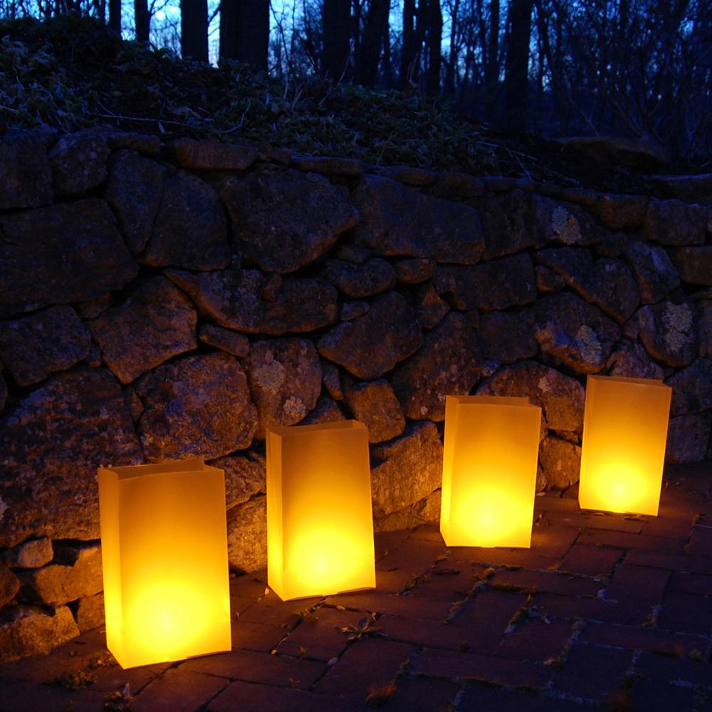 Lumabase Plastic Tan Luminaria Bags 12 Count 50112 The