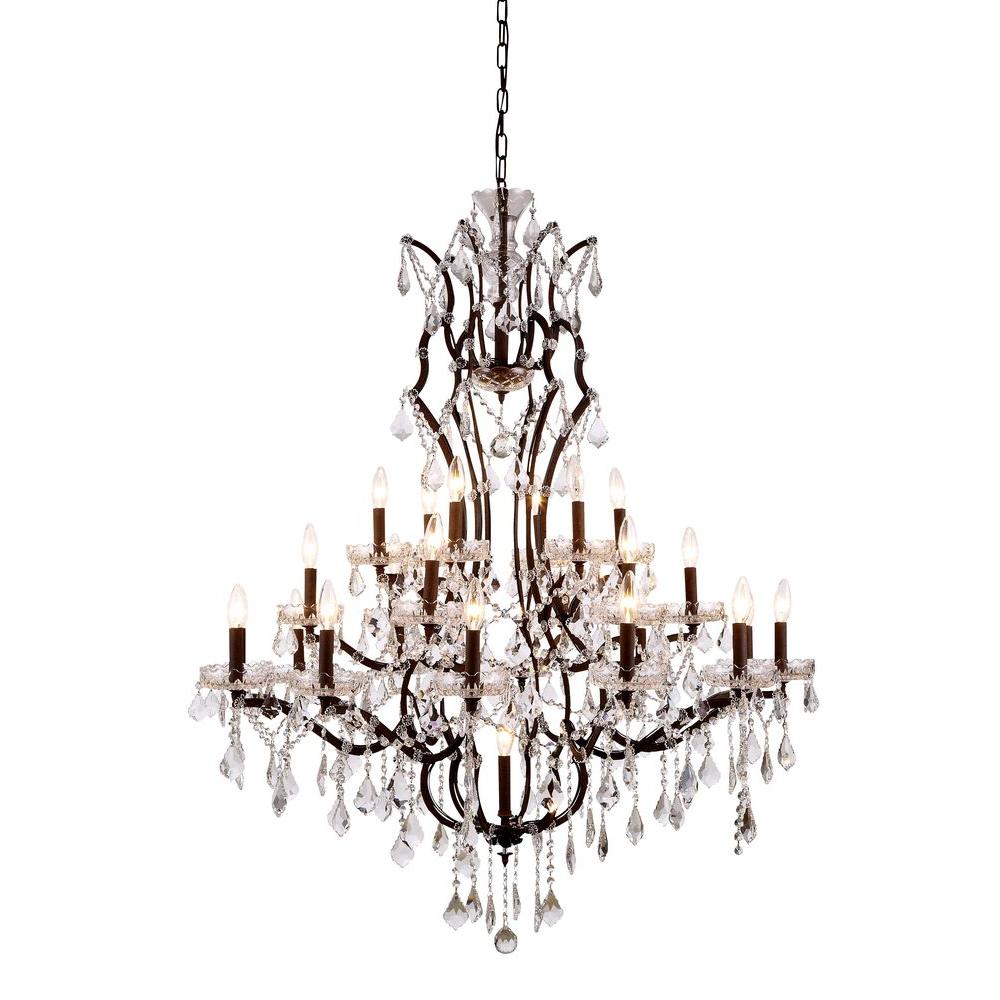 Elegant Lighting Elena 25 Light Rustic Intent Royal Cut Crystal Clear Pendant Elegant Lighting Elena 25 Light Rustic Intent Royal Cut Crystal Clear Pendant