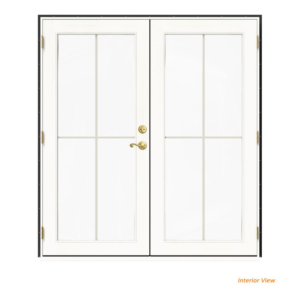 Jeld Wen 72 In X 80 In W 2500 Bronze Clad Wood Right Hand 4 Lite