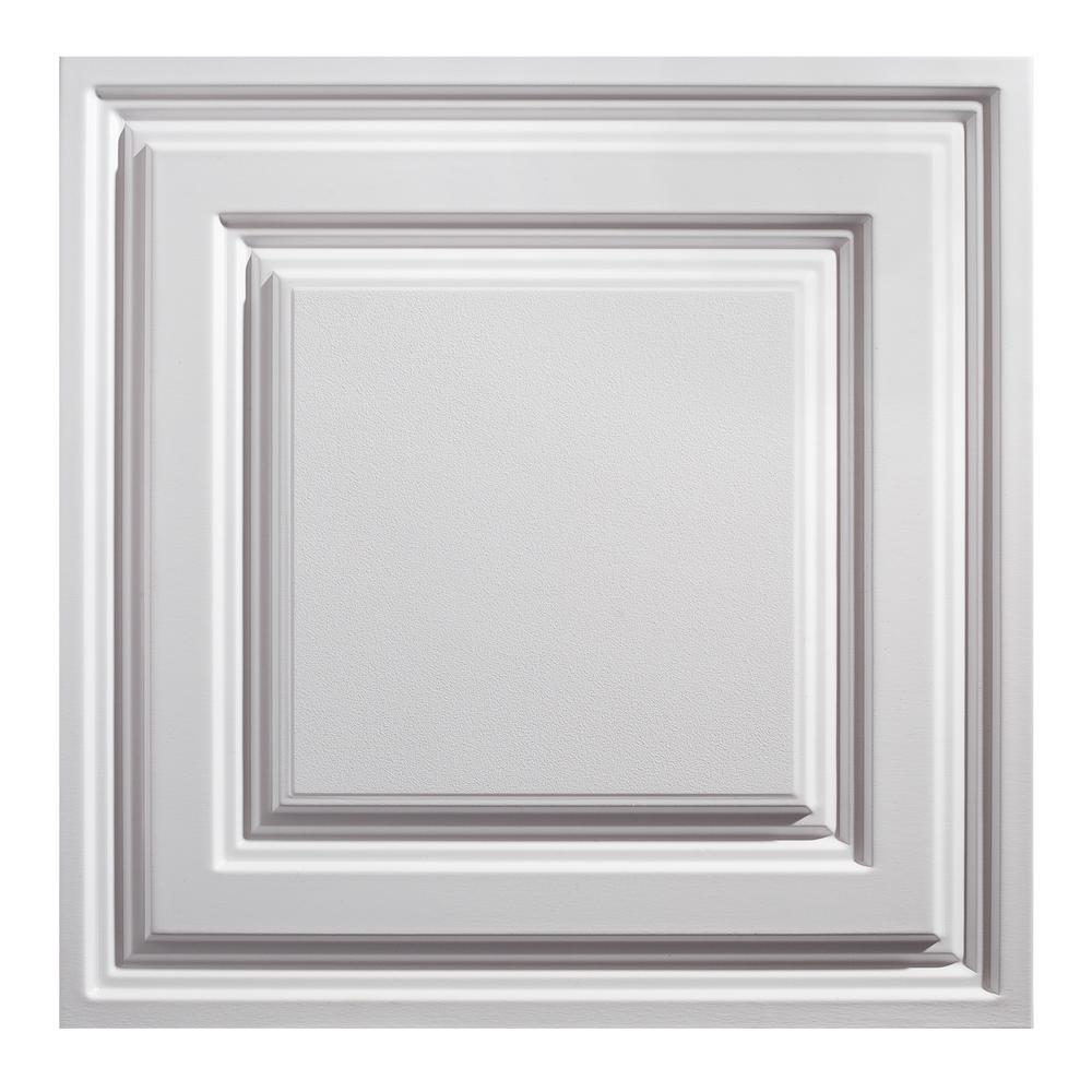 White Genesis Vinyl Ceiling Tiles Ceilings The Home Depot