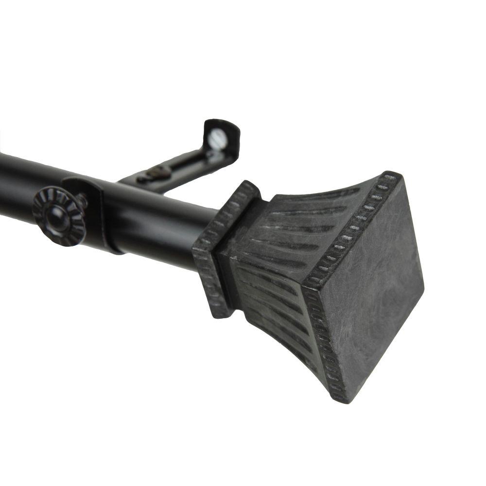 Rod Desyne 48 In 84 In Telescoping Single Curtain Rod In Black