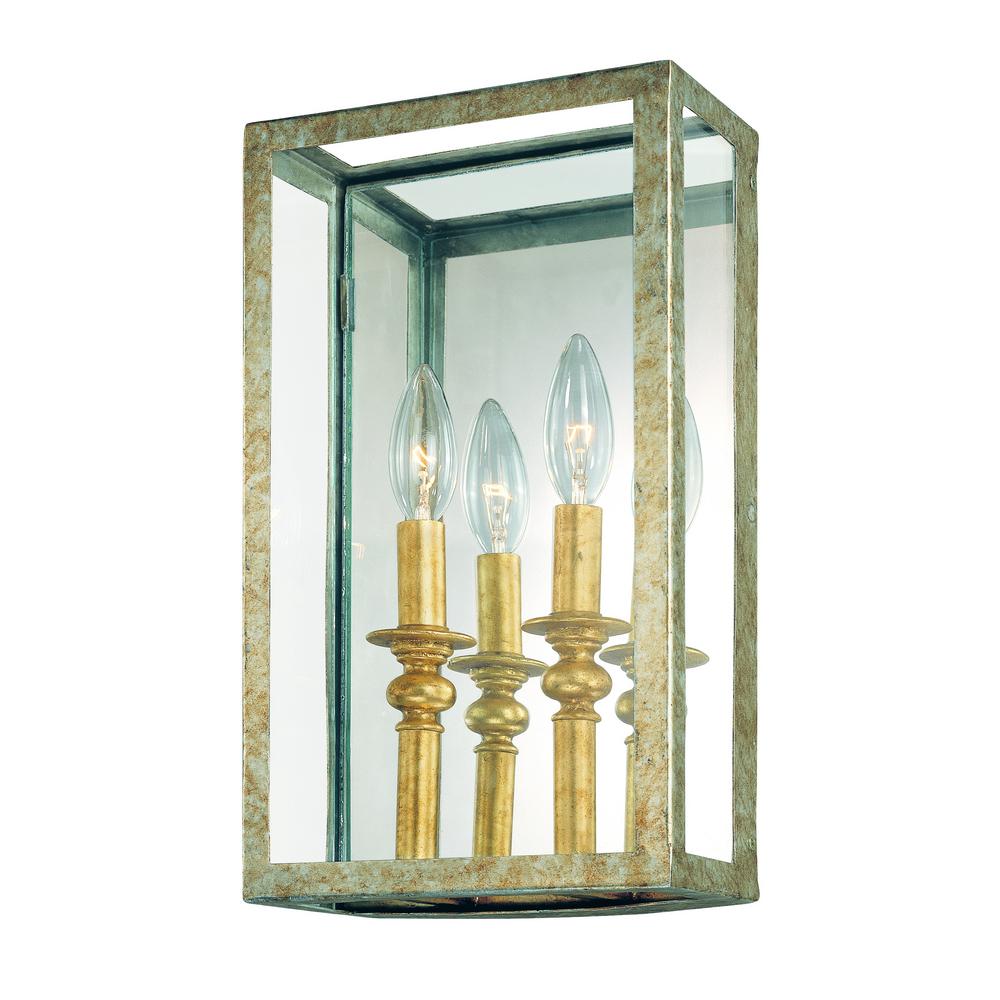 Troy Lighting Morgan 2 Light Gold Silver Leaf Wall Sconce B9992gsl Light Gold Silver Leaf Wall Sconce