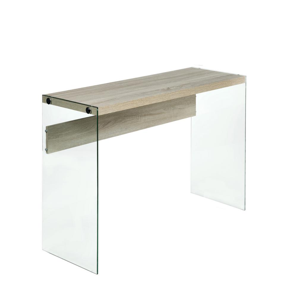 Onee Escher Skye Console Sofa Table Clear Gl Light Oak 50 Onee Escher Skye Console Sofa Table Clear Gl Light Oak