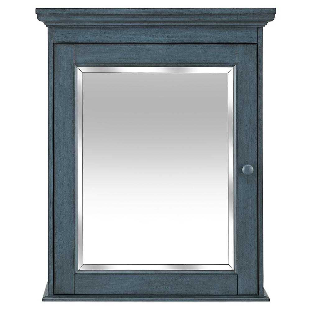 Home Decorators Collection Cottage 23 5 8 In X 29 In Surface Mount Medicine Cabinet In Harbor Blue Ctbc2429 The Home Depot