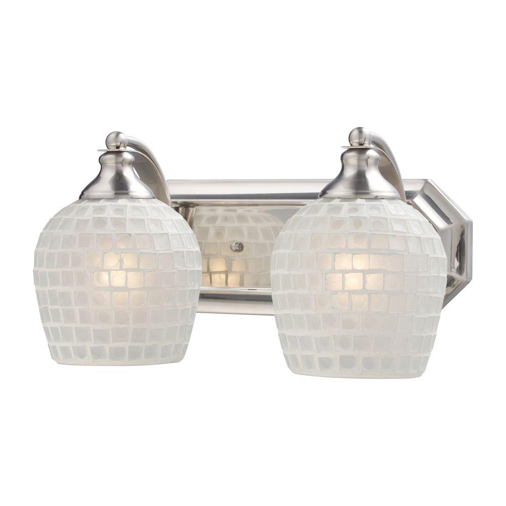 Titan Lighting 2Light Satin Nickel Wall Mount Vanity LightTN5657