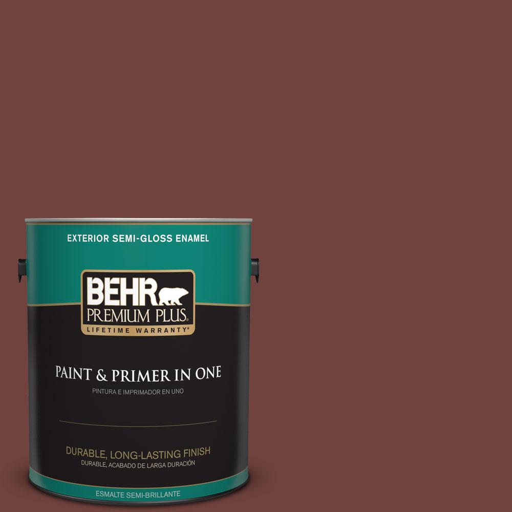 BEHR Premium Plus 1gal. 160F7 Burnished Mahogany SemiGloss Enamel