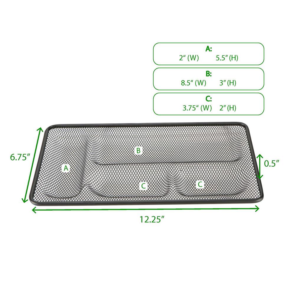 Mind Reader 2 Piece Mesh Drawer Liner Desk Accessories Organizer
