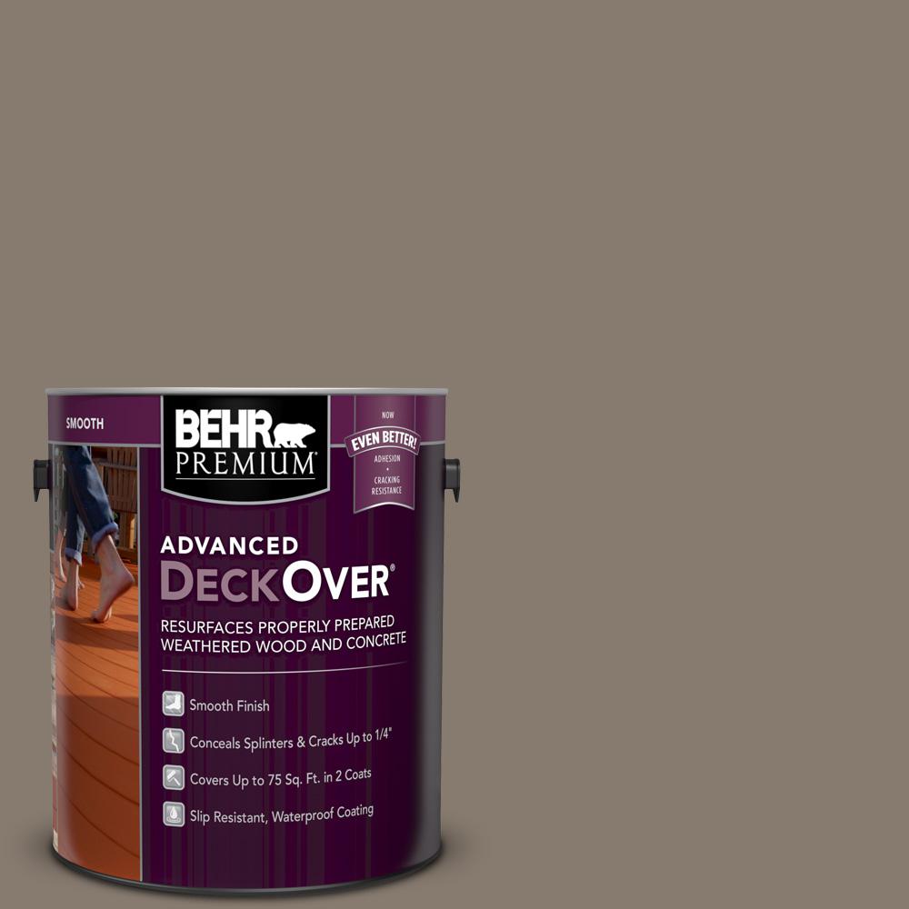 Behr Premium Advanced Deckover 1 Gal Sc 159 Boot Hill Grey Smooth Solid Color Exterior Wood And Concrete Coating 500001 The Home Depot
