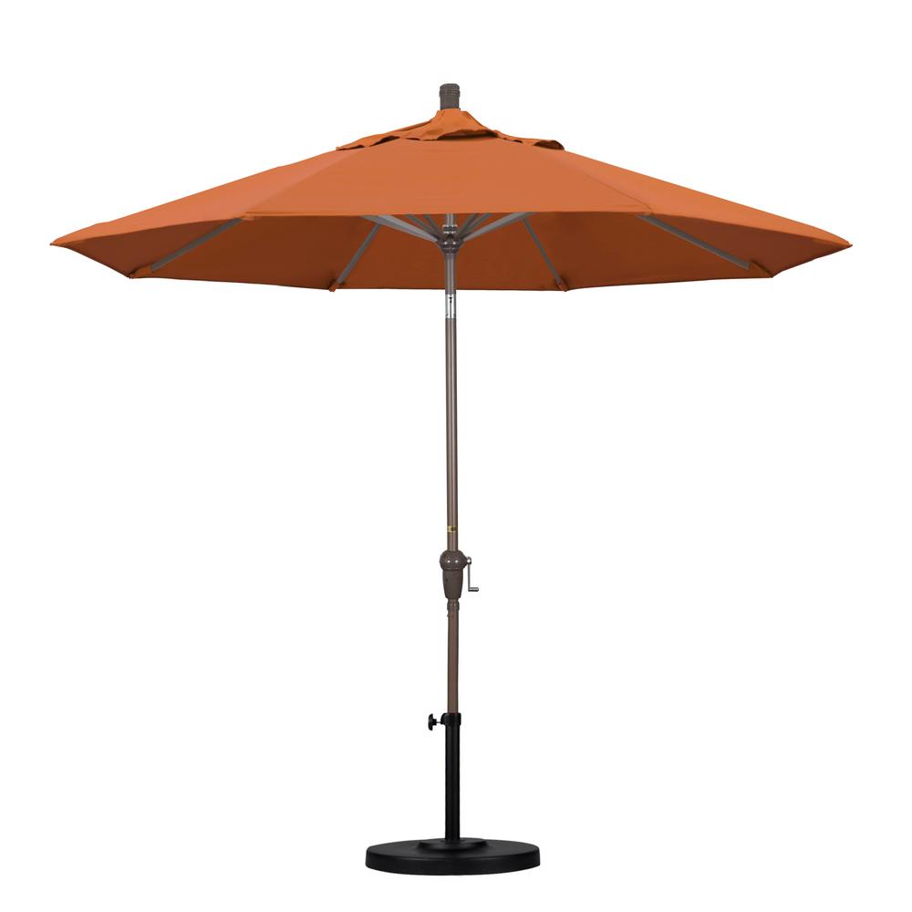 Orange Sunbrella Patio Umbrellas Patio Furniture The Home Depot