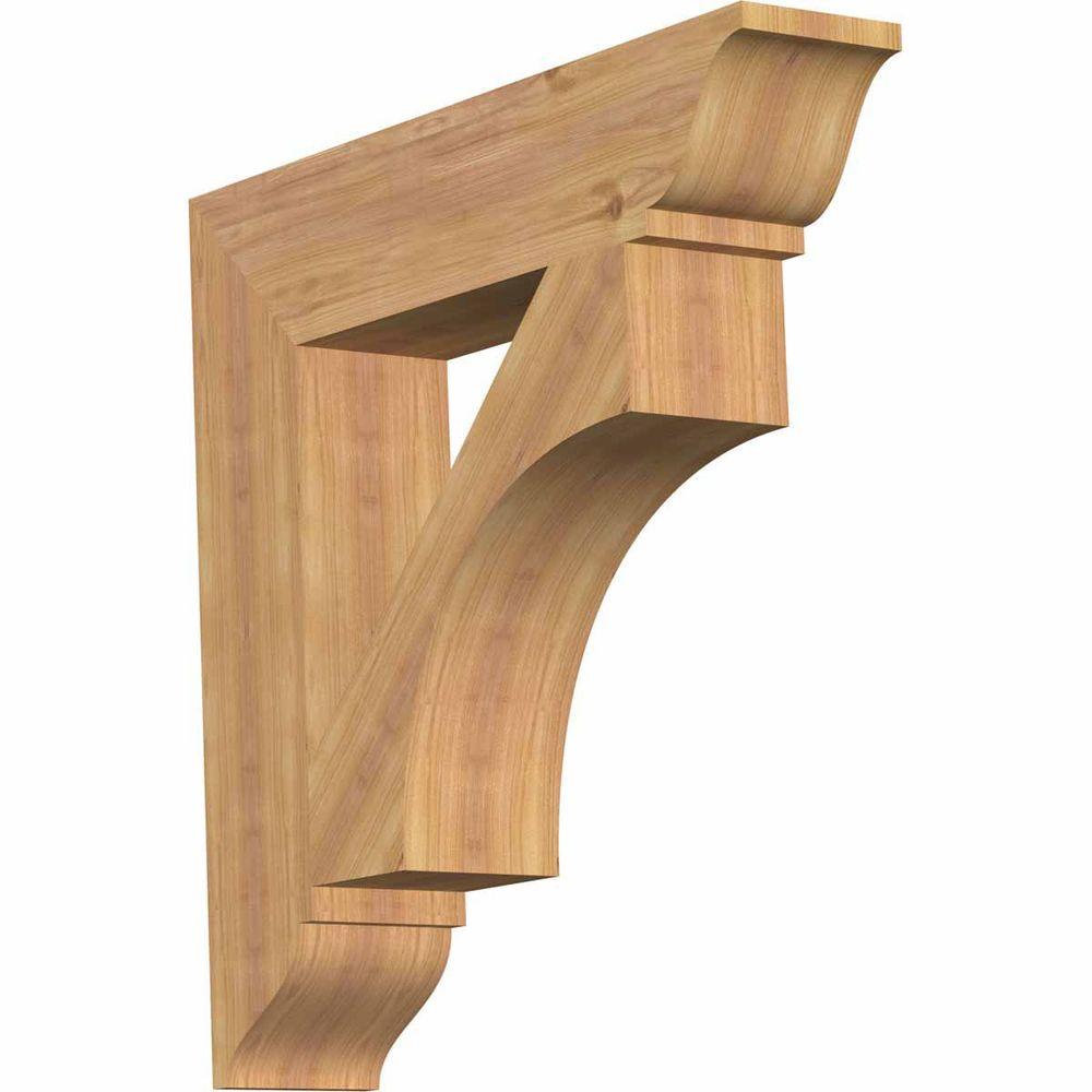 3.5 Width x 24 Depth x 36 Height Ekena Millwork BKT04X24X36FST01SDF Funston Traditional Smooth Bracket Douglas Fir