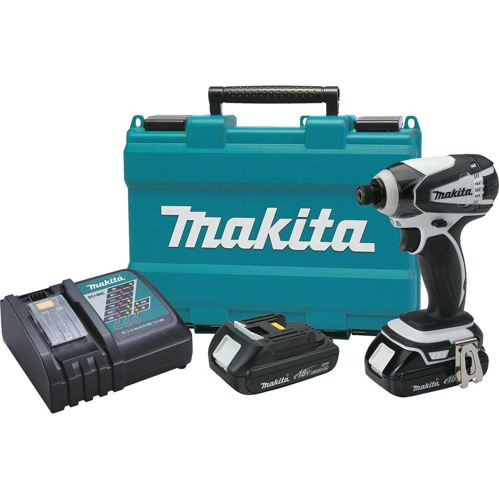 Makita 18 Volt Compact Lithium Ion 14 In Cordless Impact Driver Kit With 2 Batteries 15ah 3467