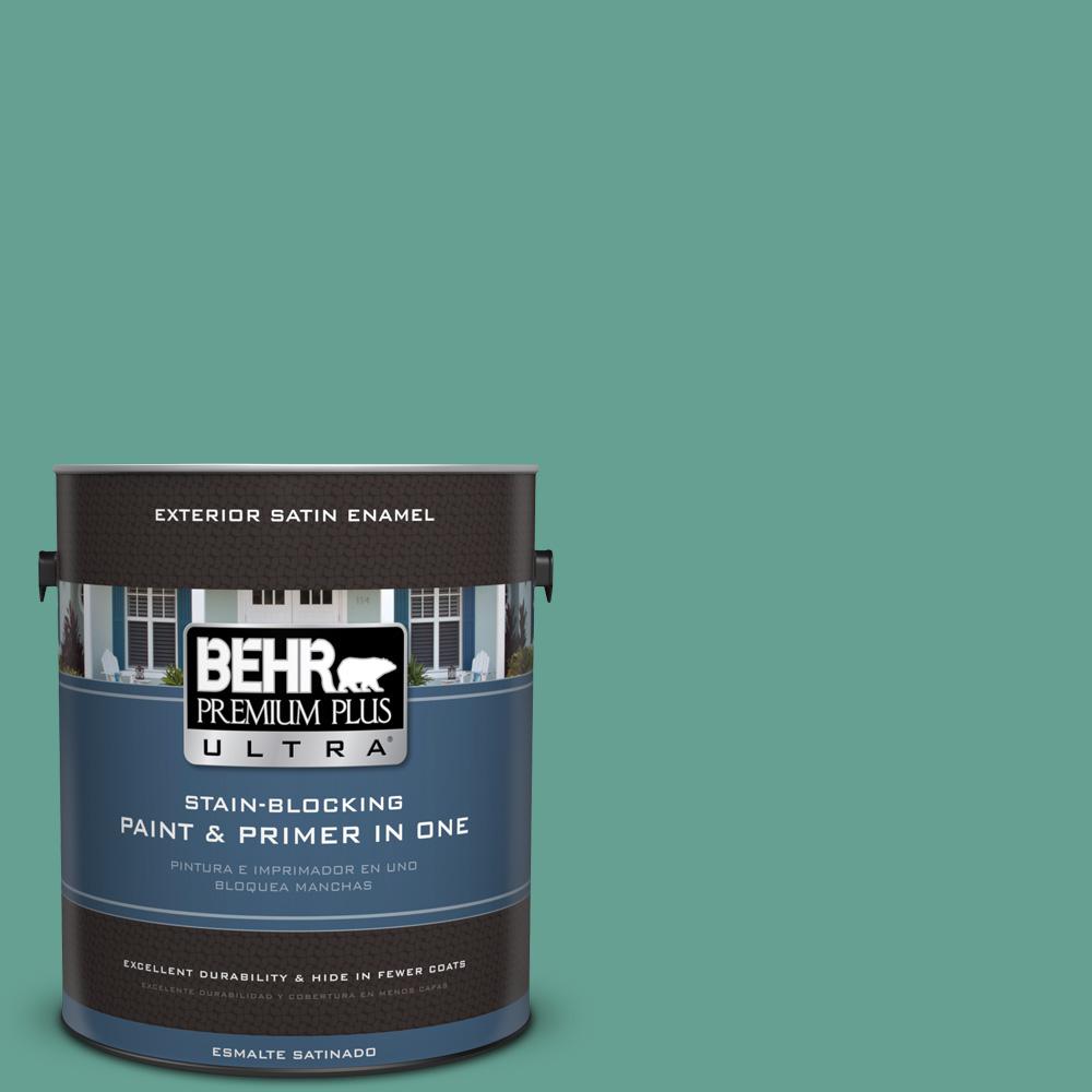 BEHR Premium Plus Ultra 1 gal. #T17-15 Jade Dragon Satin Enamel ...