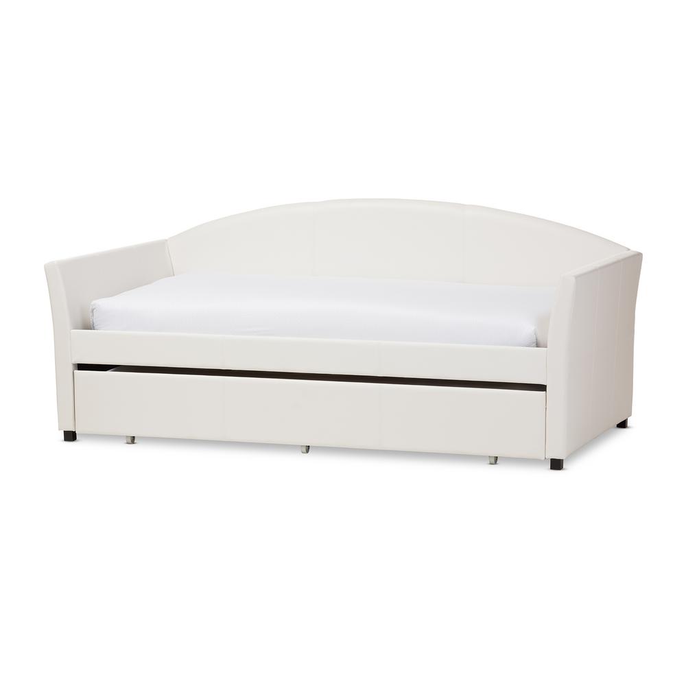 Baxton Studio London Contemporary White Faux Leather Upholstered Baxton Studio London Contemporary White Faux Leather Upholstered Twin Size Daybed