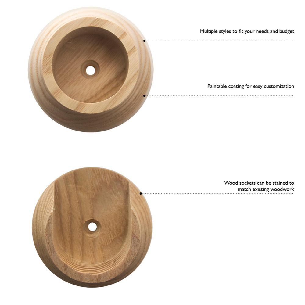 Design House 1 3 8 In Natural Wood Closet Pole Socket 5 Pack