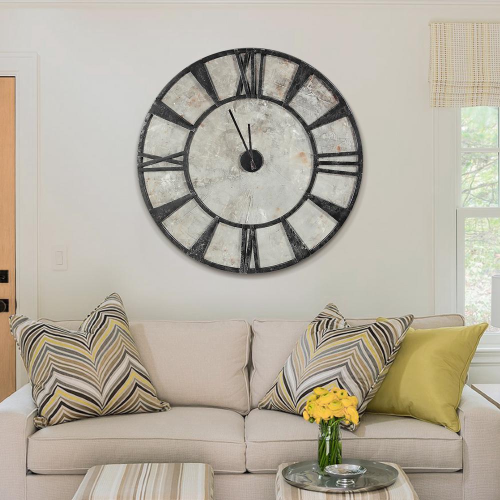 44 3 In Dia Hand Painted Concrete And Iron Modern Wall Clock Mta Dia Hand Painted Concrete And Iron Modern Wall Clock