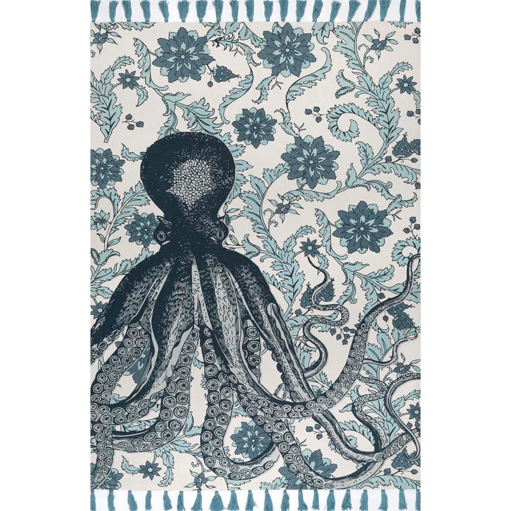 Nuloom Thomas Paul Contemporary Floral Octopus Aqua 8 Ft X 10 Ft