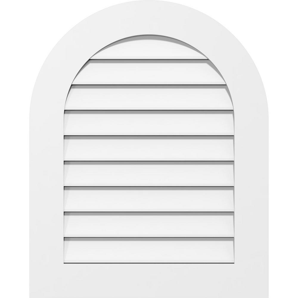 Ekena Millwork 12 in. x 18 in. Round Top Surface Mount PVC Gable Vent