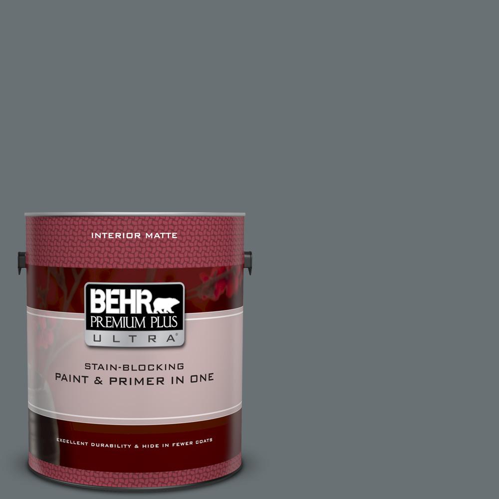Behr Premium Plus Ultra 1 Gal Mq5 28 Dawn Gray Matte Interior Paint And Primer In One