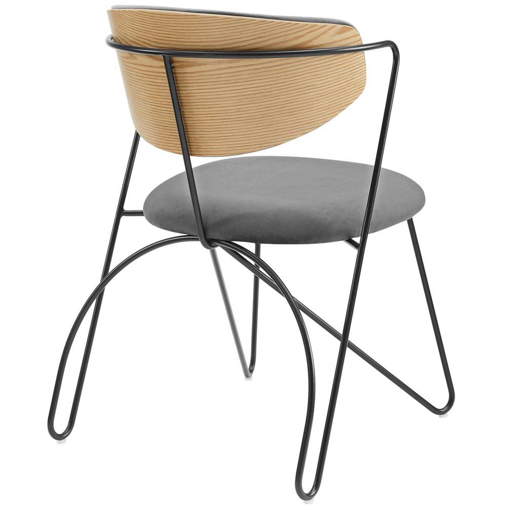 Modway Prevail Black Frame Dining And Accent Performance Velvet Modway Prevail Black Frame Dining And Accent Performance Velvet Chair In Gray Eei 3605 Blk Gry The Home Depot