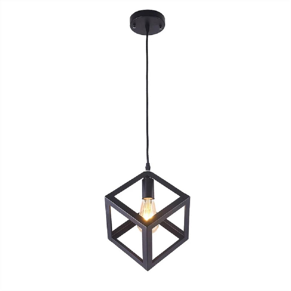 Urbanflip Industrial 1 Light Matte Black Square Shape Pendant