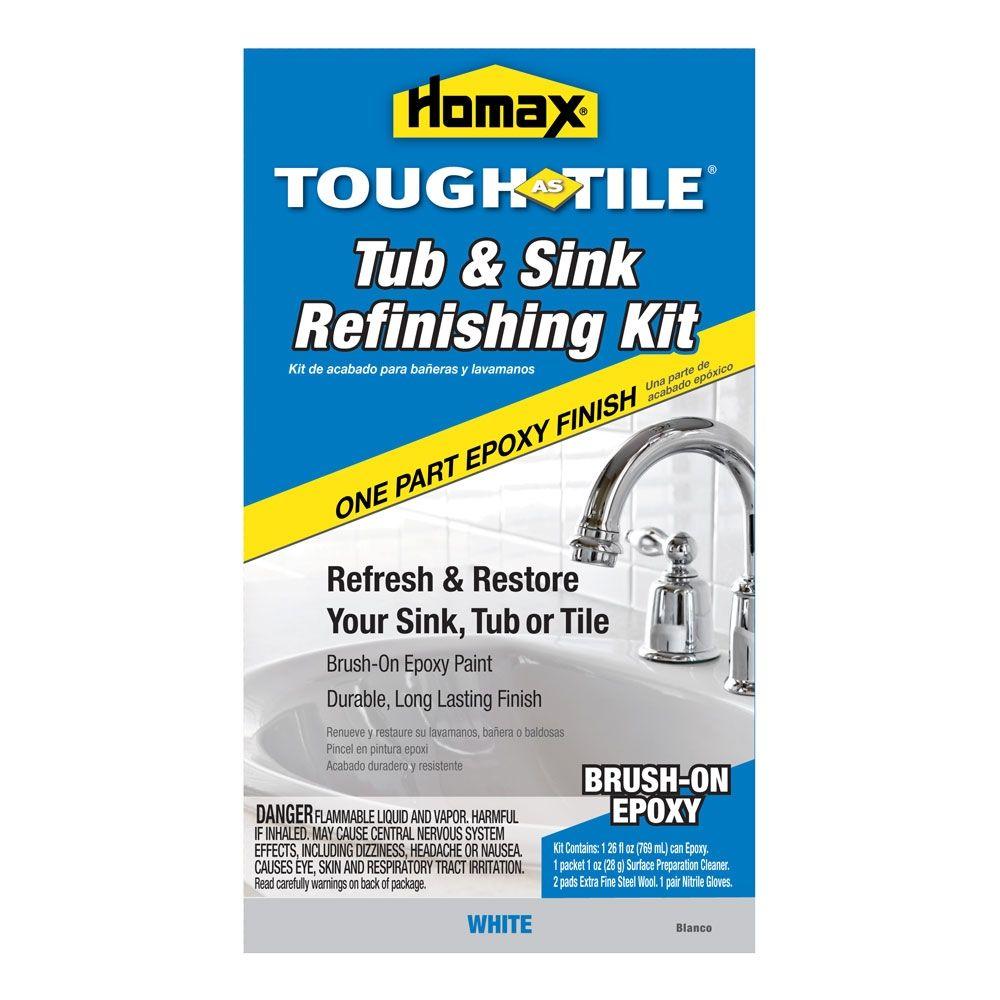 Homax 26 Oz White Tough As Tile One Part Epoxy Brush On Kit 2106 The Home Depot