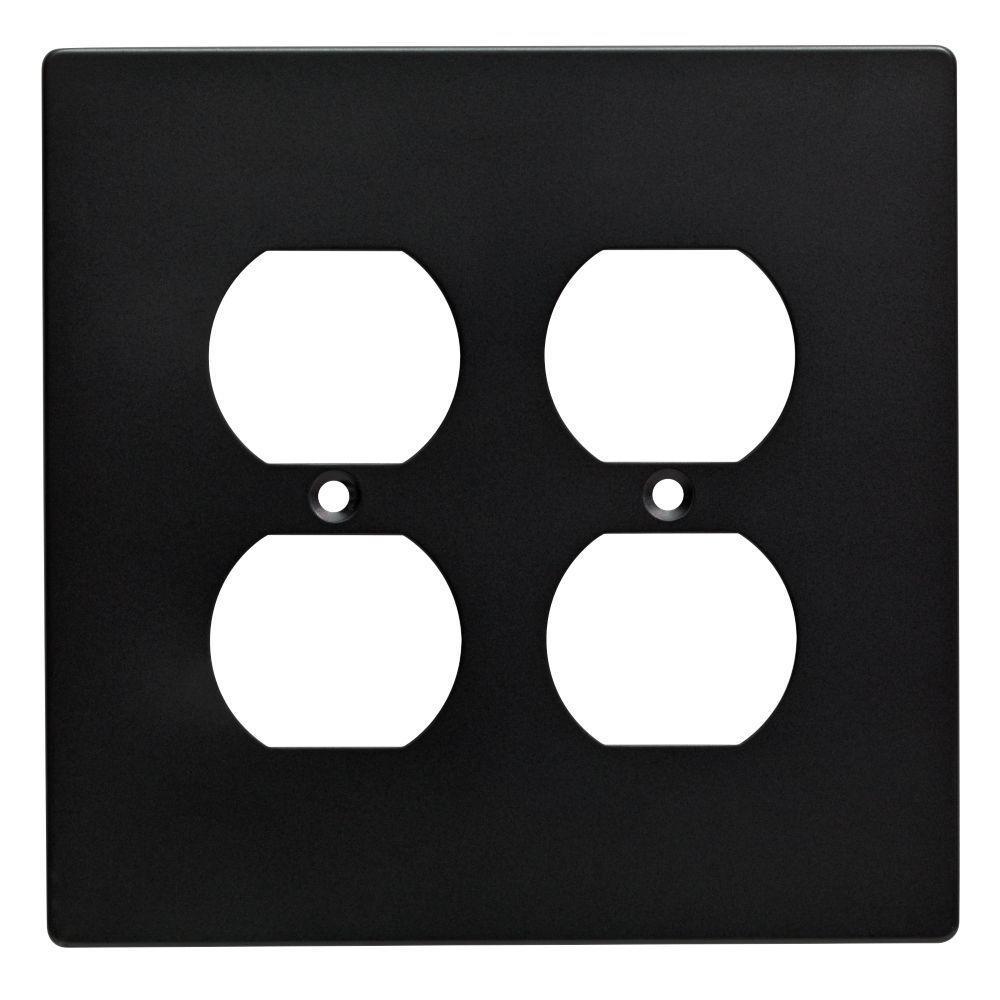 Hampton Bay Subway Tile Decorative Double Duplex Outlet Cover, Matte