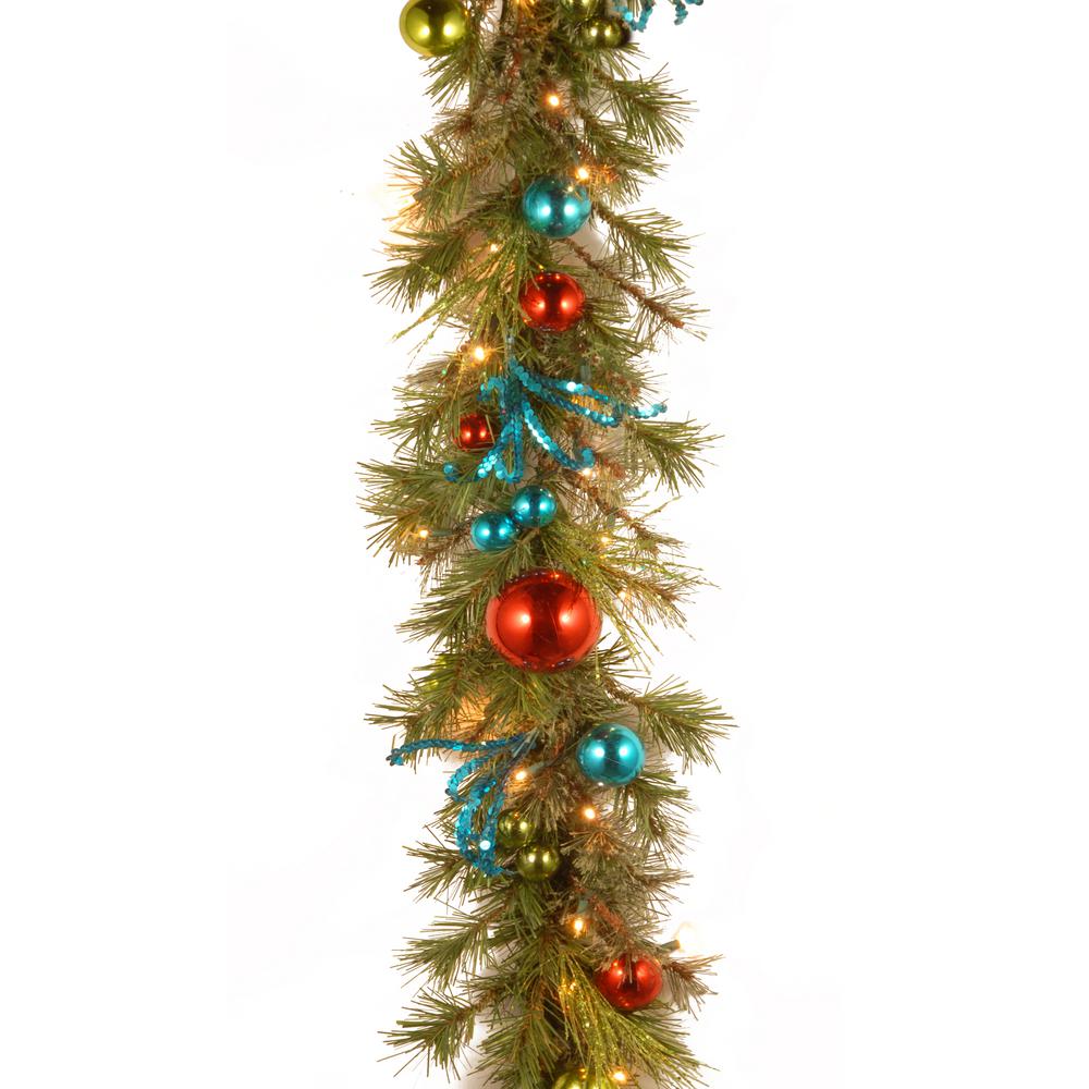 Unbranded Decorative Collection 9 ft. Retro Garland with Battery ...