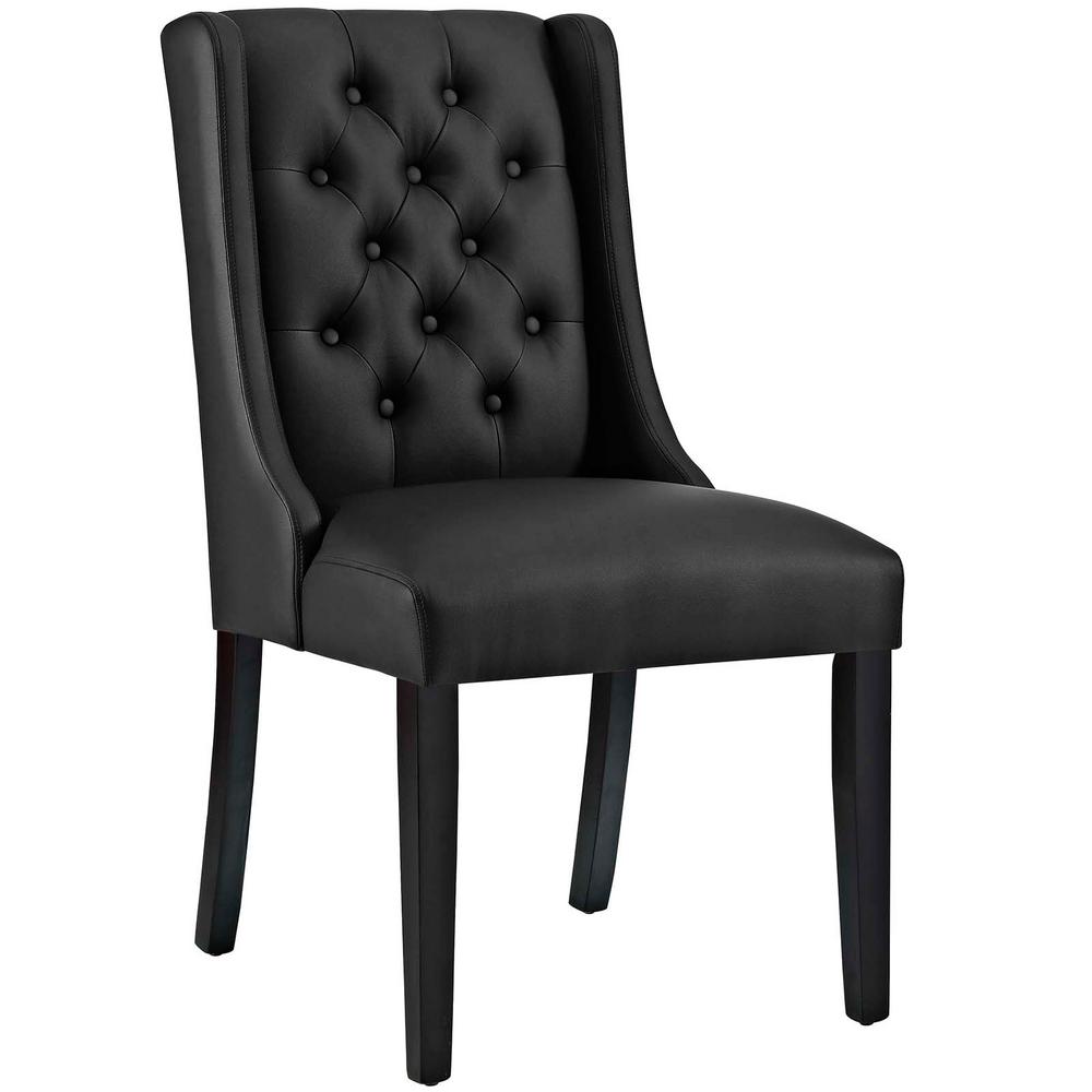 Faux Leather Black Parsons Chair Dining Chairs Kitchen Baronet Black Vinyl Dining Chair